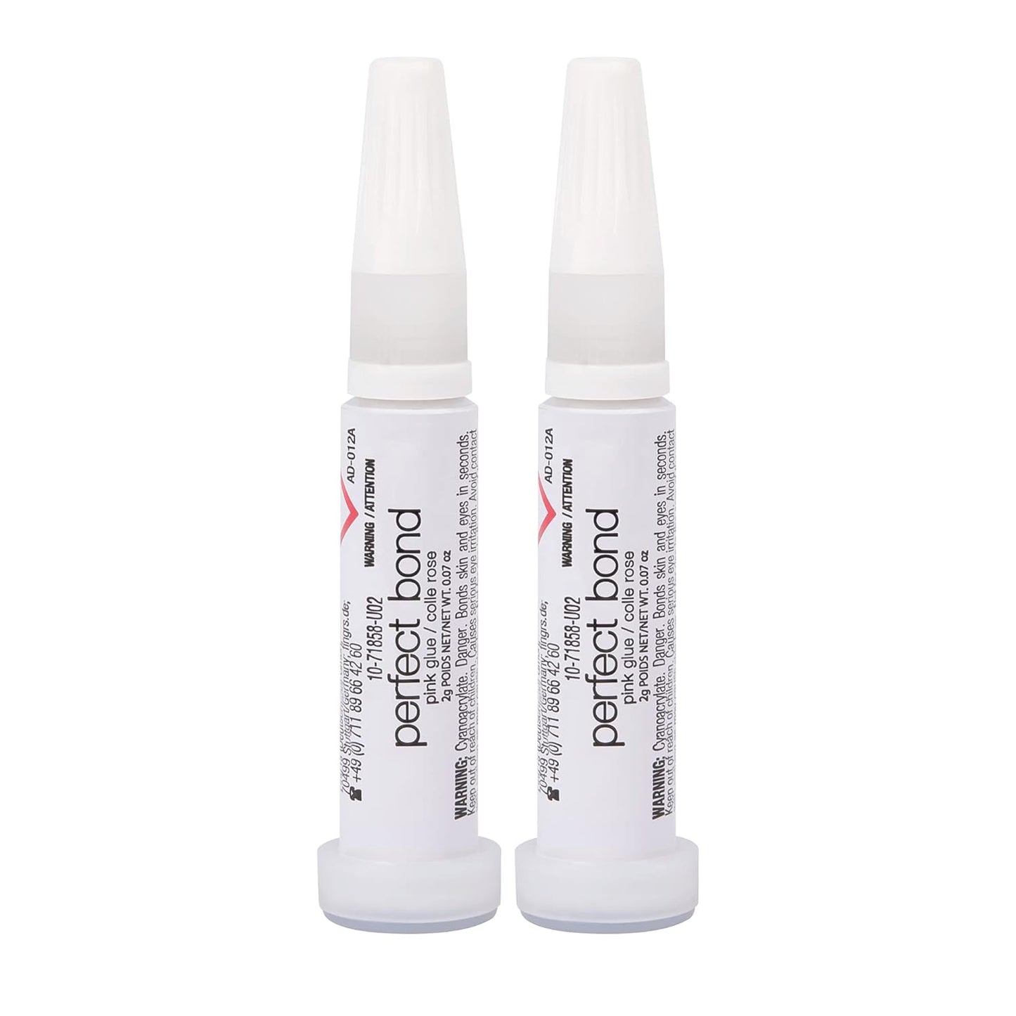 Nailene Perfect Bond Nail Glue, Super Strong, Durable, Easy to Apply Acrylic Nails, Press On Nails, Repairs Natural Nails, Quick Drying Nail Adhesive, Lasts 7 Days, Pink Tint, 2 g/0.07 oz, 2 Pack
