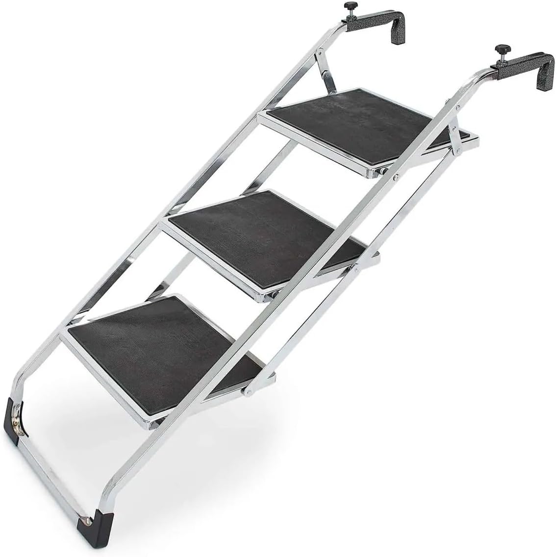 Steel Pet Stairs Heavy Duty Dog Travel or Grooming Assist Rubber Non-Skid Treads (1, Portable Pet Ramp Stairs)