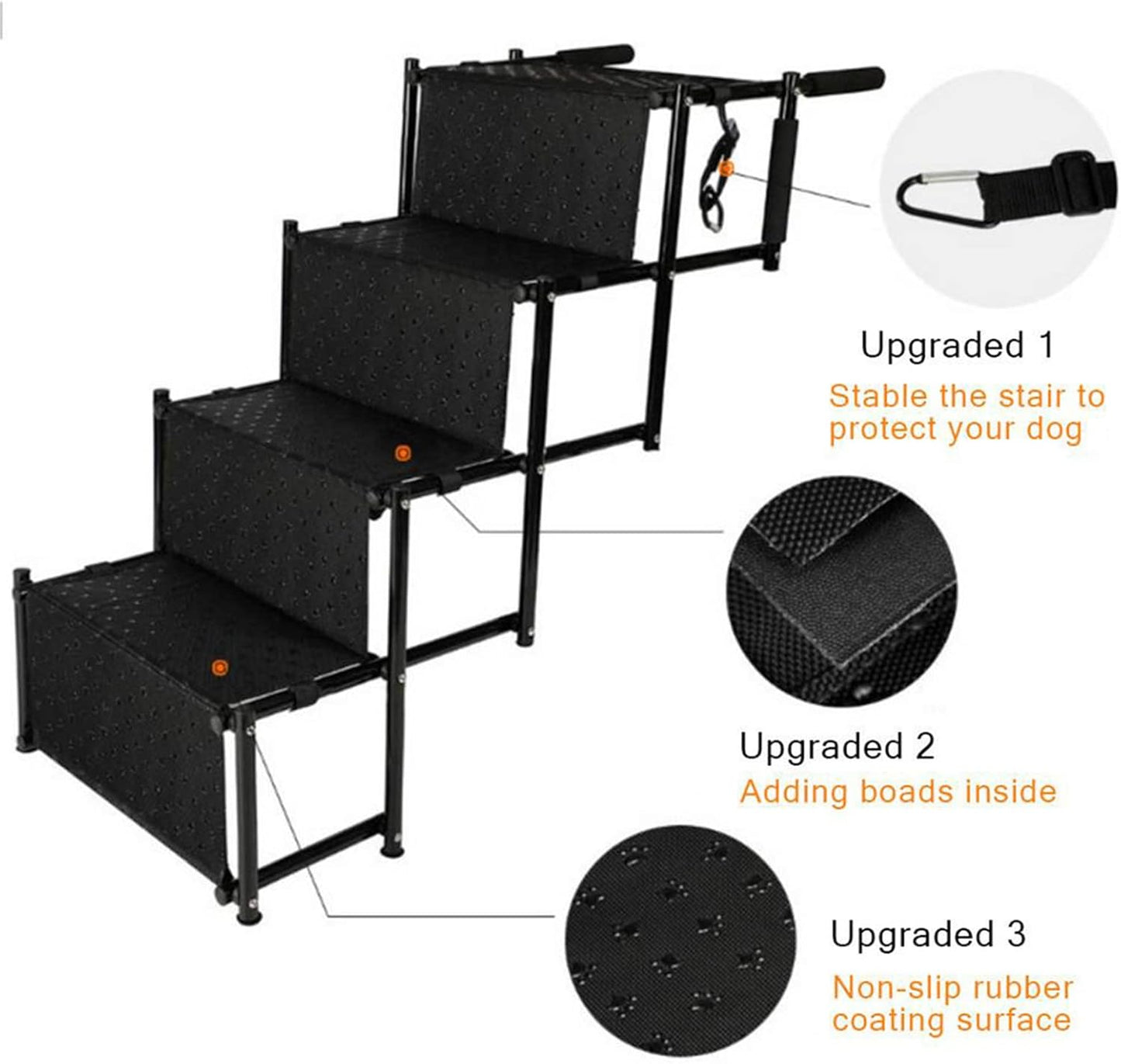 Dog Ramp for Cars Side Door Back Seat, Portable Lightweight Pet Ramps, Stable Foldable Dog Stairs for High Beds, Trucks, Car, Dog Steps Traveling for Medium Large Dogs