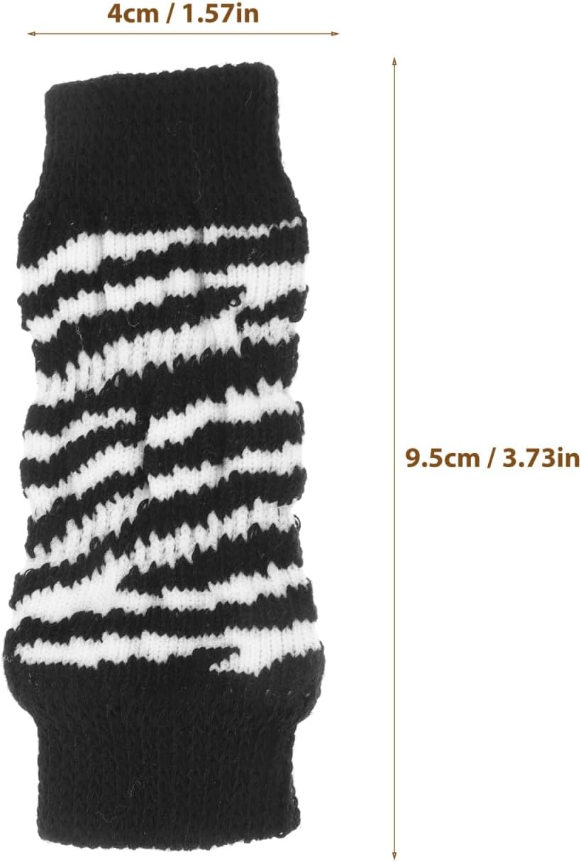 Sosoport Dog Leg Warmers for Small Dogs - Washable Pet Socks with Breathable Cotton Fabric Adorable Patterned Elbow Protectors for Winter Paw Care and Outdoor Use 4 Pack