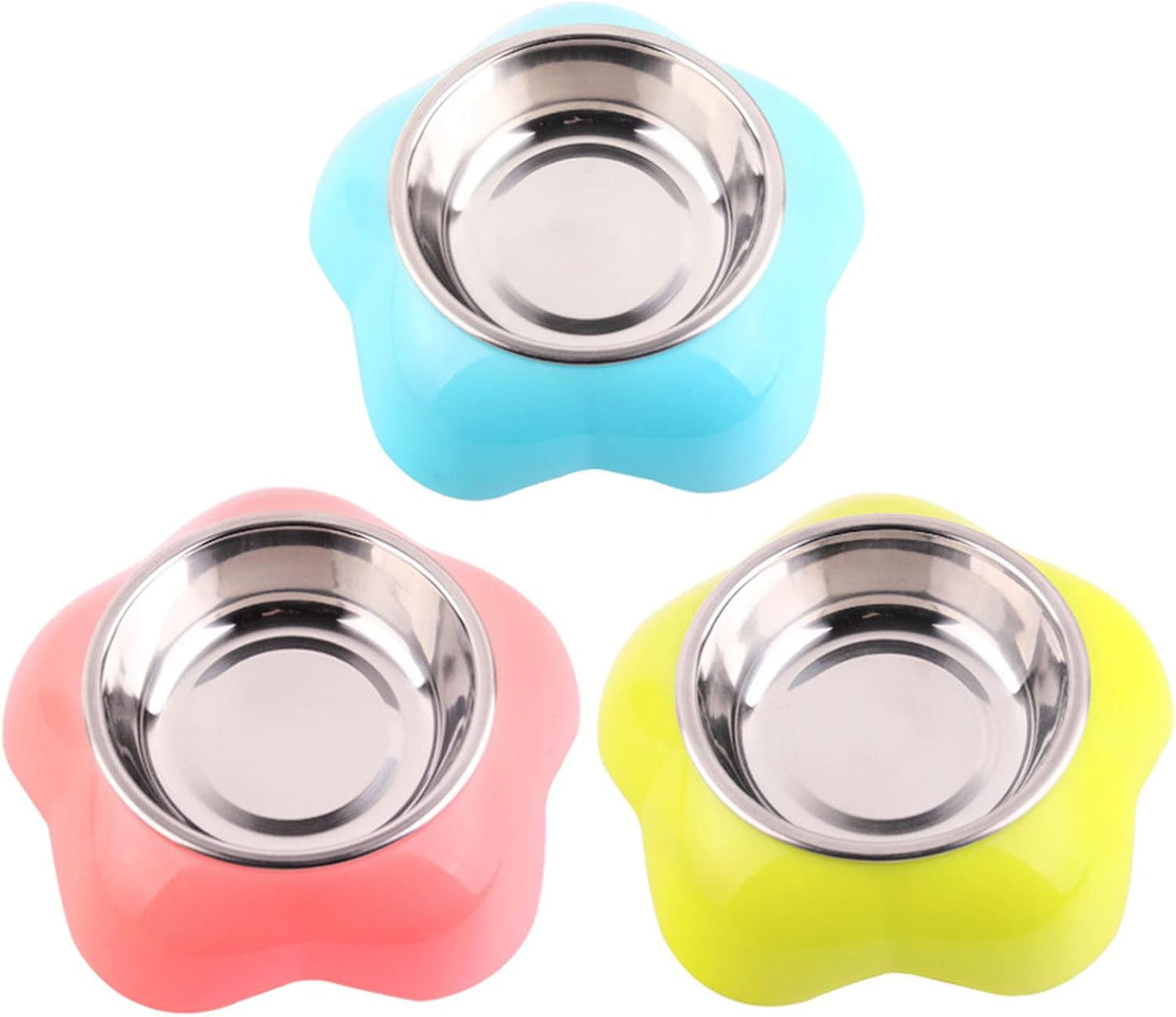 Raised Cat Bowl, Stainless Steel Pet Food Station for Indoor Cats, Pet Feeding Dish with Removable Plastics Stand, Cat Water Bowl for Cats and Small Dogs (Green)
