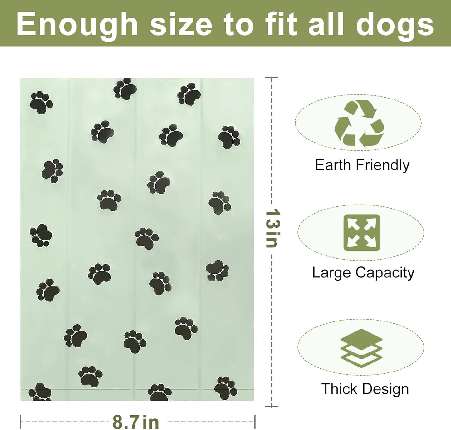 Poop Bags for Dogs, Poop Bags Rolls and Small Trash Bags for Waste Clean up and Dog Ear Wipes, Cleaner for Dog Ear Infection Treatment, Gentle and Safe Pet Ear Cleaning Finger Wipes