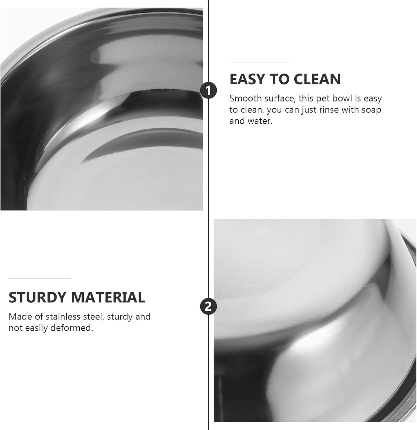 Milisten 5pcs Stainless Steel Pet Food Bowls Round Puppy Bowls Sturdy Dog Feeder Set for Indoor Feeding