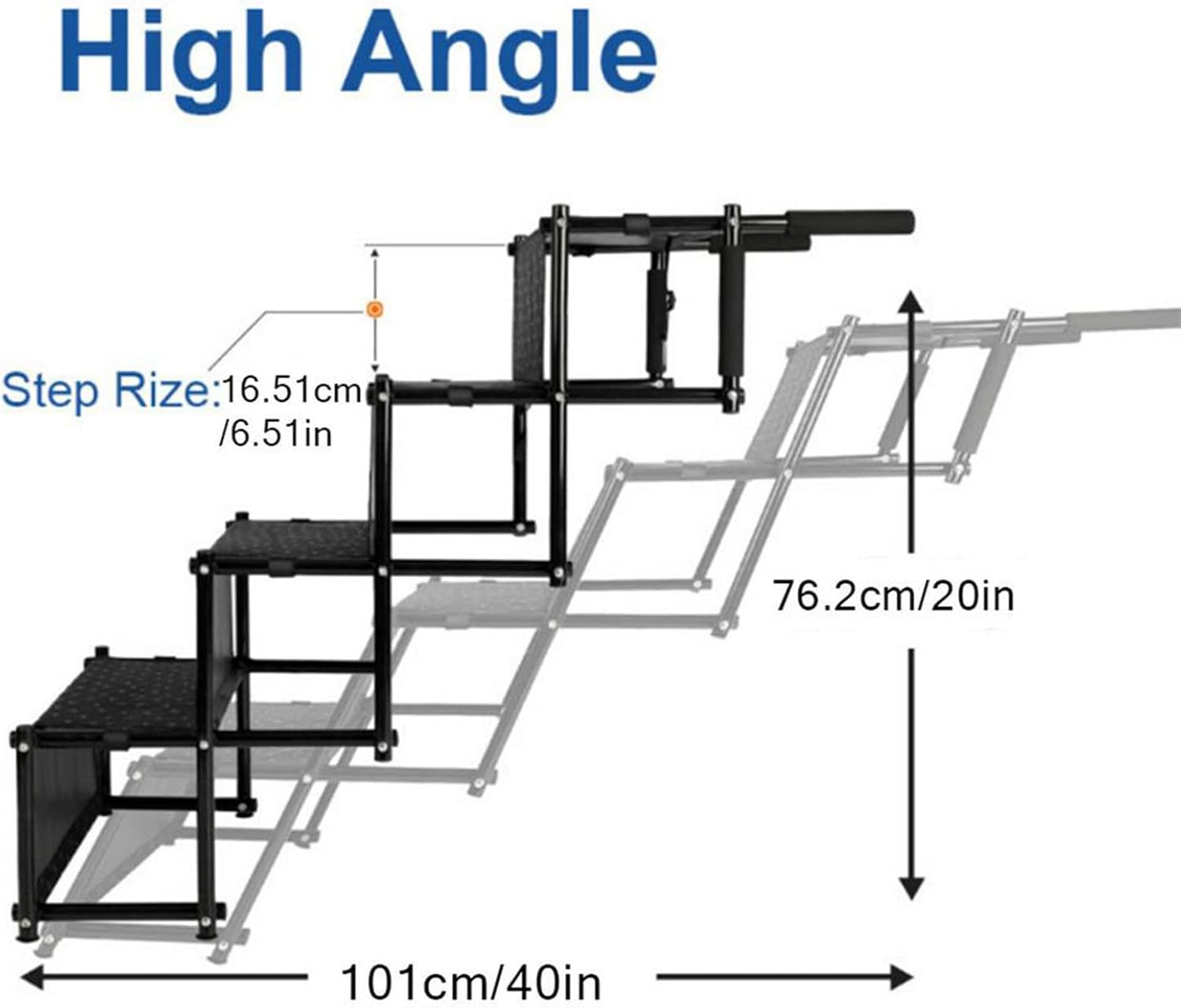 Dog Ramp for Cars Side Door Back Seat, Portable Lightweight Pet Ramps, Stable Foldable Dog Stairs for High Beds, Trucks, Car, Dog Steps Traveling for Medium Large Dogs