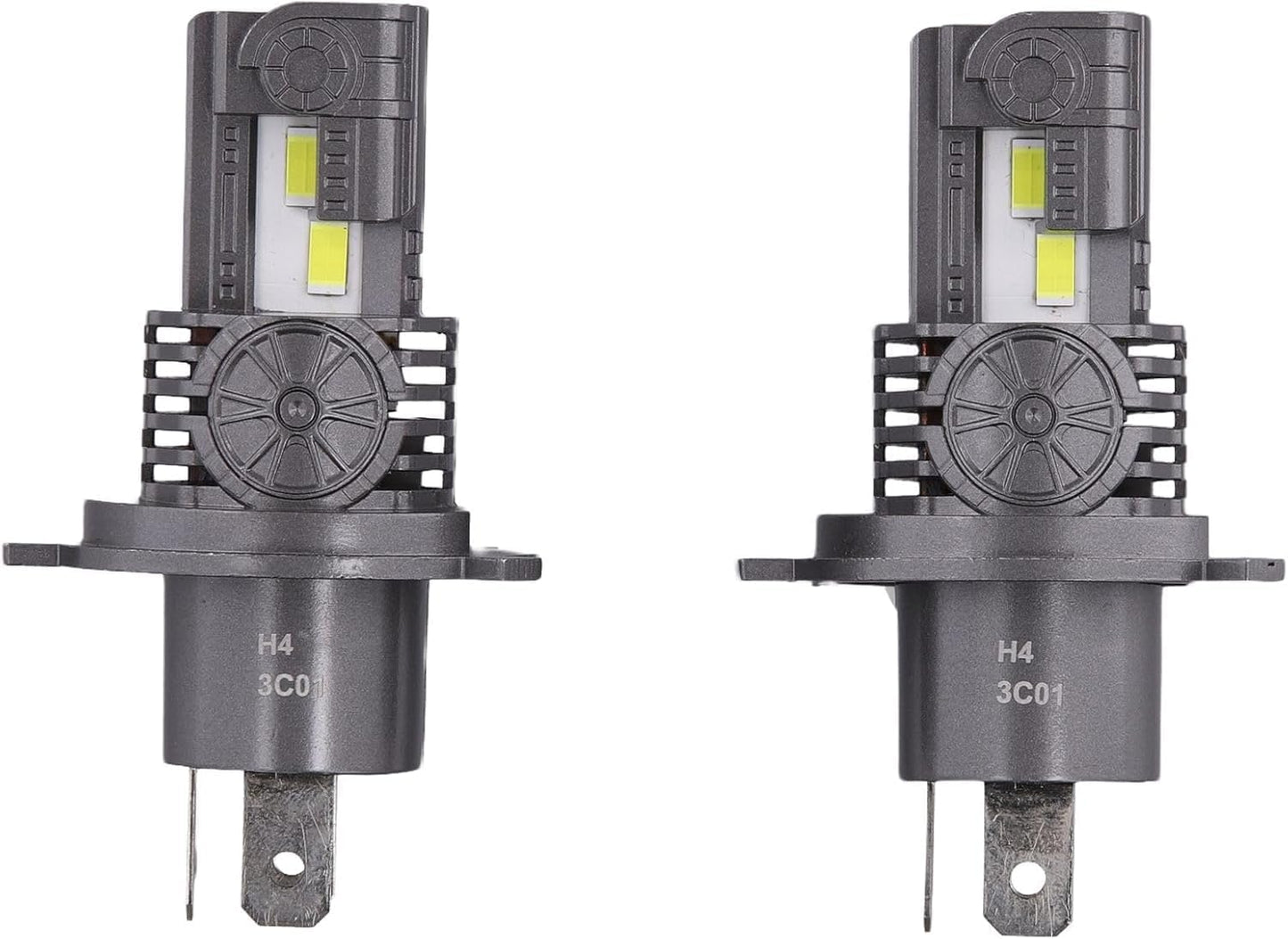 Latest H4/9003/HB2 Bulbs, 50,000LM Brightness Hi/Low Beam, 6500K Cool White, 1:1 Halogen Size Automotive Replacement H4 9003 Fog Lights, Plug-N-Play, IP68 Waterproof, Pack of 2