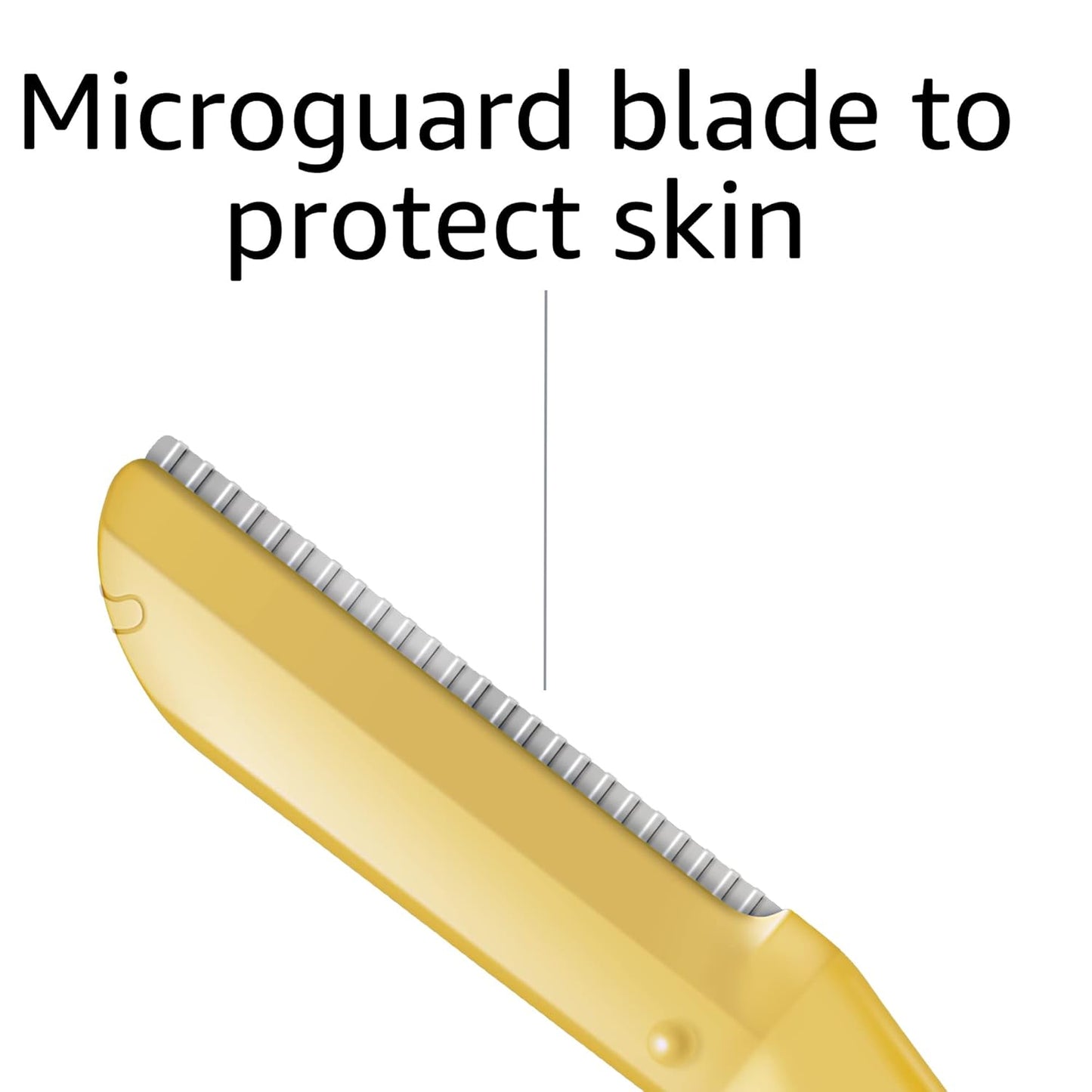 Amazon Basics Women's Dermaplaning Tool, Peach Fuzz Remover, Facial Hair Removal, Exfoliating Face Razor with Microguard Blade for Safe Eyebrow Shaping, Includes Blade Cover, Multicolor, 3 Count