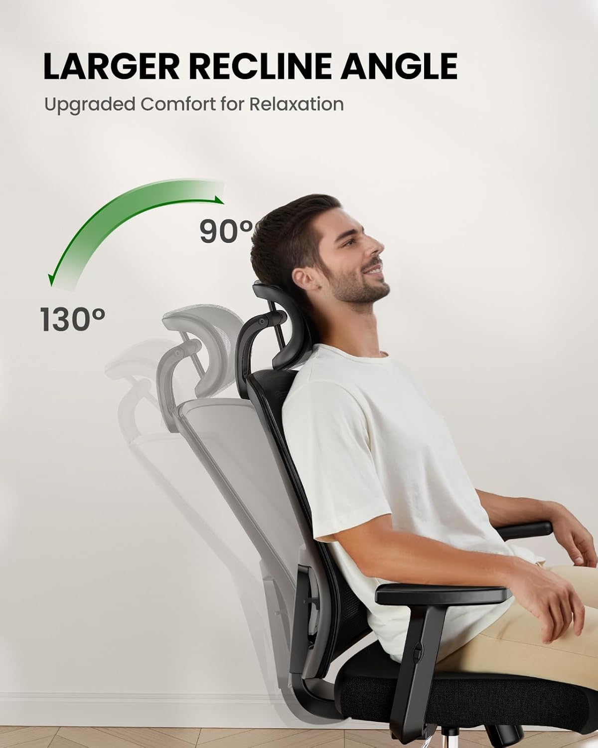 Marsail Ergonomic Office Chair Ergonomic Gaming Chair with Lumbar Support, 2D Headrest, Adjustable Armrests, Contoured Seat Cushion, Computer Desk Chair with Wheels for Home and Office (Dark)