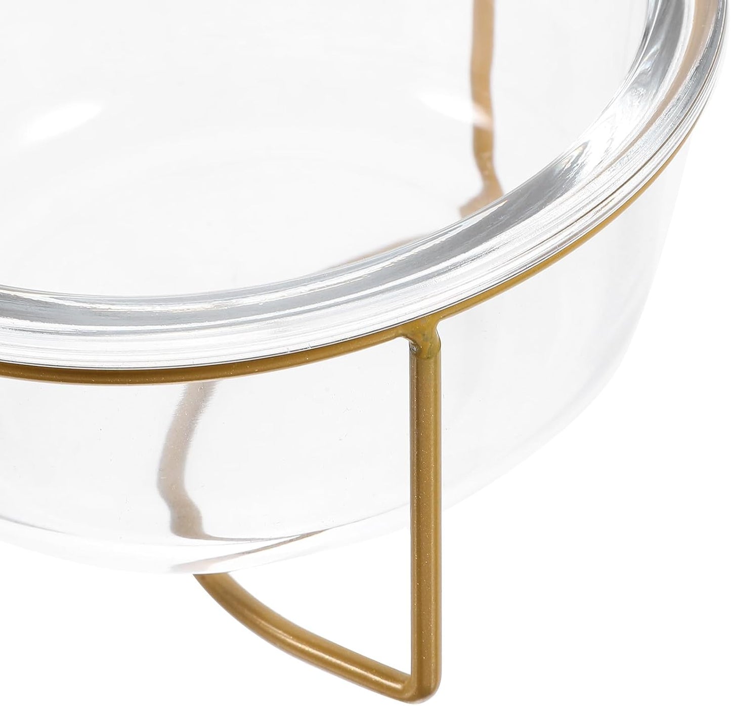 Milisten Elevated Double Glass Cat Dog Food Bowl with Tilted High Stand, Raised Pet Feeding Bowl for Cats and Dogs, Spill-Resistant Neck Guard Design
