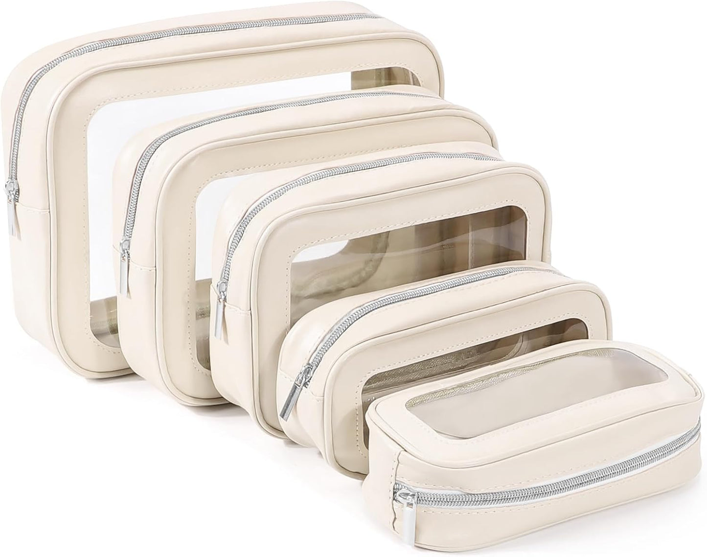 5PCS Diaper Bag Organizer Pouch Set, TSA Approved Toiletry Bag，Clear Waterproof TPU Makeup Bag Set Travel Organizer Bags for Women and Kids,Mothers Day Gifts