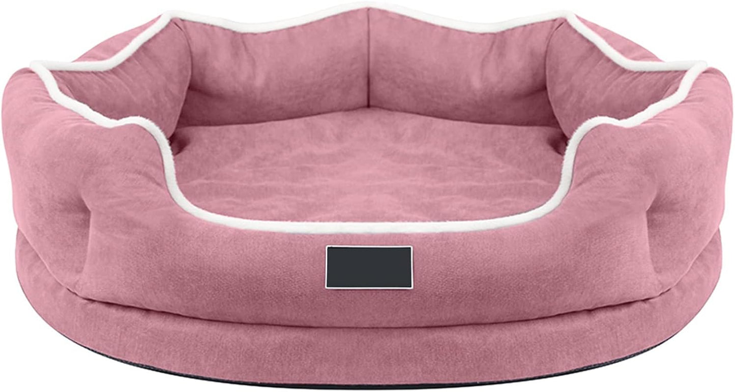 Large Pet Cat Dog Bed Winter Warm Soft Sofa Cozy Dog House Removable Dog Nest Baskets Square Cushion for Dogs Sleeping Supplies. (Color : Blue Size : 70cmX60cmX20cm) (Pink 55cmX45cmX20cm)