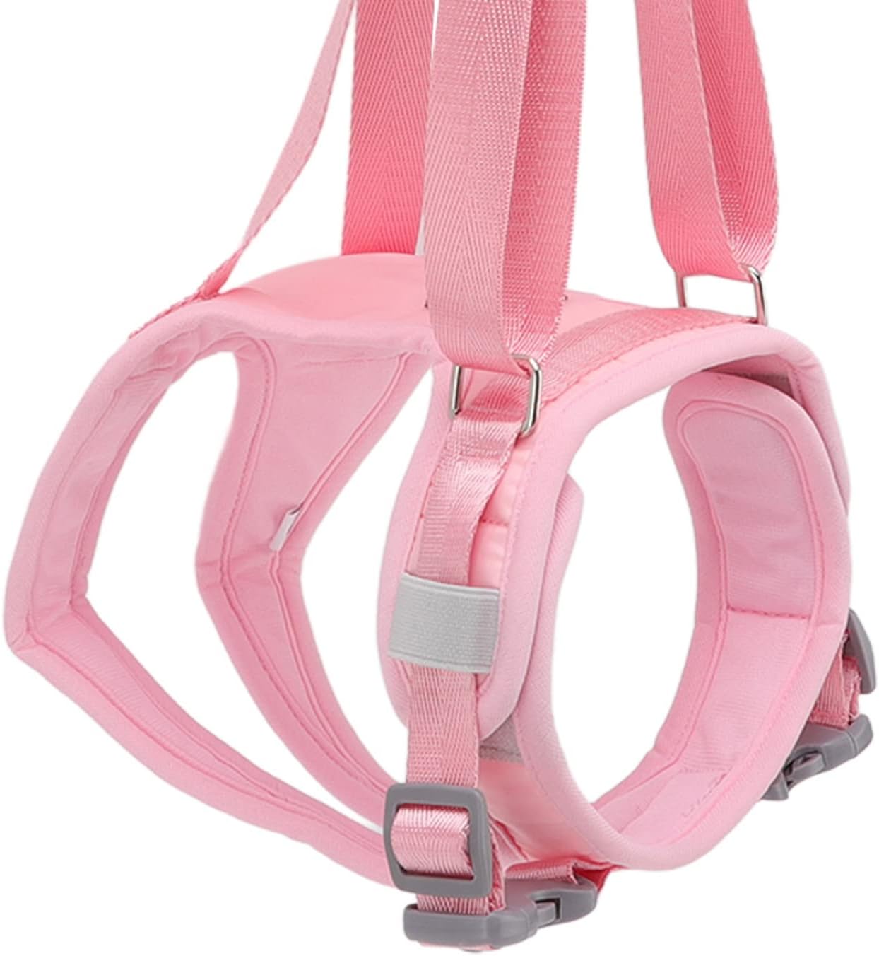 Dog Lift Harness Adjustable Safe Comfortable Puppy Hind Leg Support Sling Vest for Old Disabled Rehabilitation Dogs Pink Fleece Lining (S)