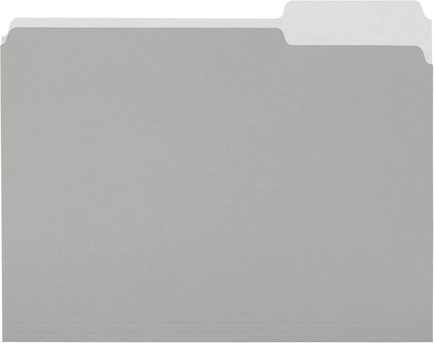 Amazon Basics File Folders for Organization, Letter Size, 1/3 Cut Tab, Gray, 36-Pack