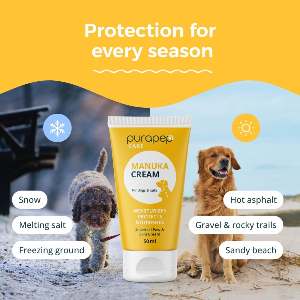 Care Manuka Cream for Dogs & Cats – 25% Manuka Honey – Lick-Safe Paw, Nose & Skin Relief – Soothes, Protects & Restores Naturally – Winter & All Season Pet Care – 1.7 fl oz / 50 ml