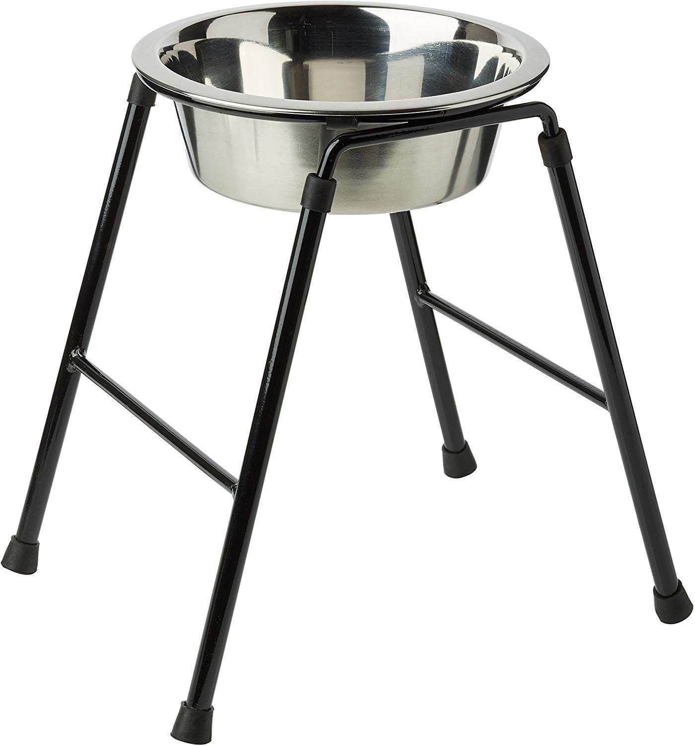 CLASSIC Pet Products Single Feeder High Stand with 4000 ml Stainless Steel Dish, 370 mm Tall