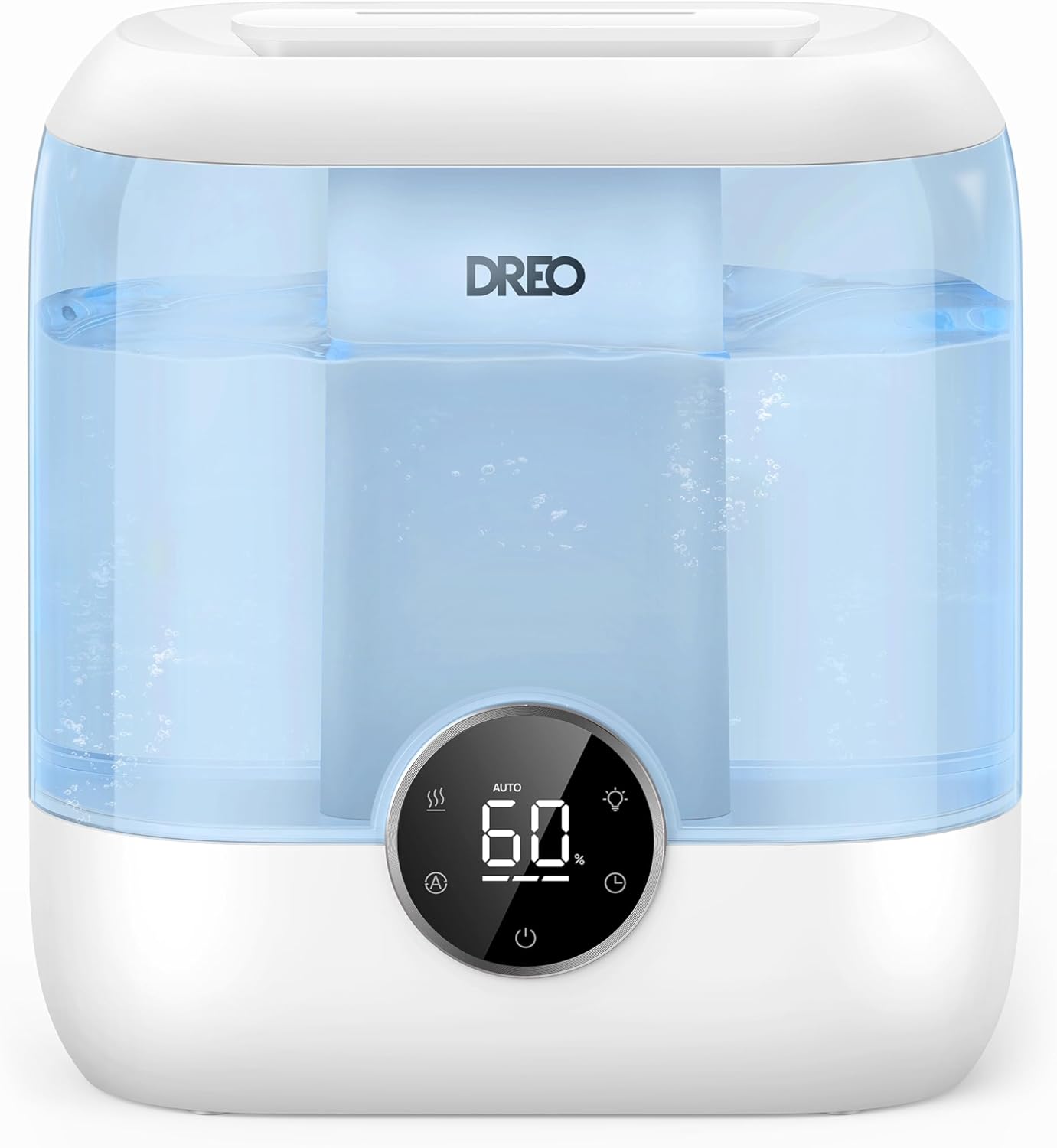 DREO Humidifiers for Bedroom, 6L Top Fill Supersized Cool Mist Humidifier for Large Room, 60 Hour Runtime, Quiet Ultrasonic Humidifiers for Plants, Baby, Indoor, Home, Night Light, Blue