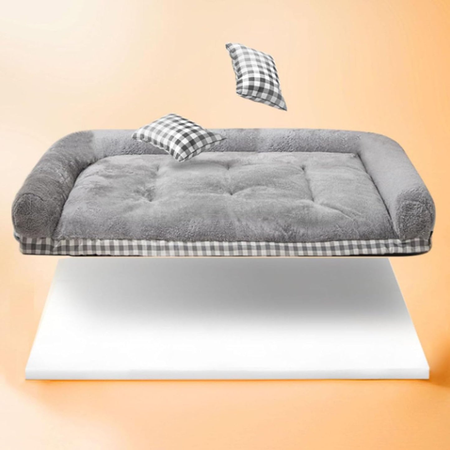 Dog Beds for Large Dogs, Pet Bed with Anti Slip Bottom, Washable Dog Bed with Removable Cover, Pet Dog Couch Bed with Pillow for Medium Large Dogs Sleeping (47.3"X35.4"X5.9",Brown) (Bro