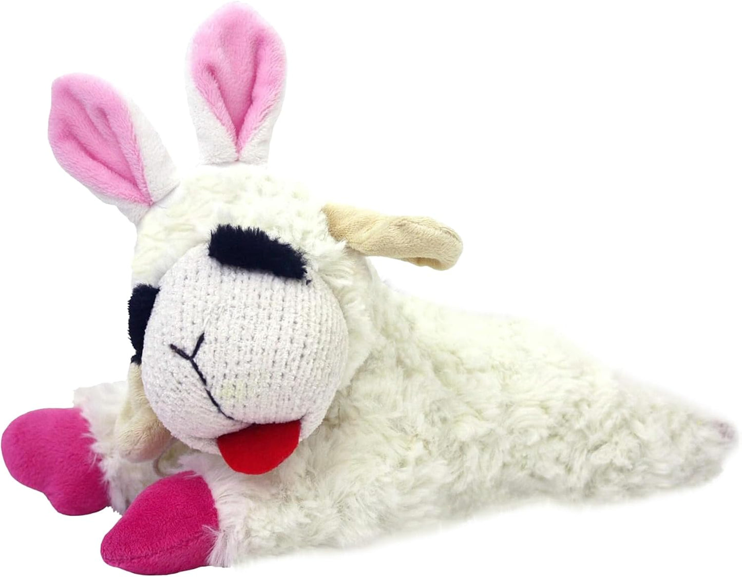 Multipet Lamb Chop Easter Dog Toy | Plush Dog Toy | Squeaker Dogs Toys |10" | White | Officially Licensed