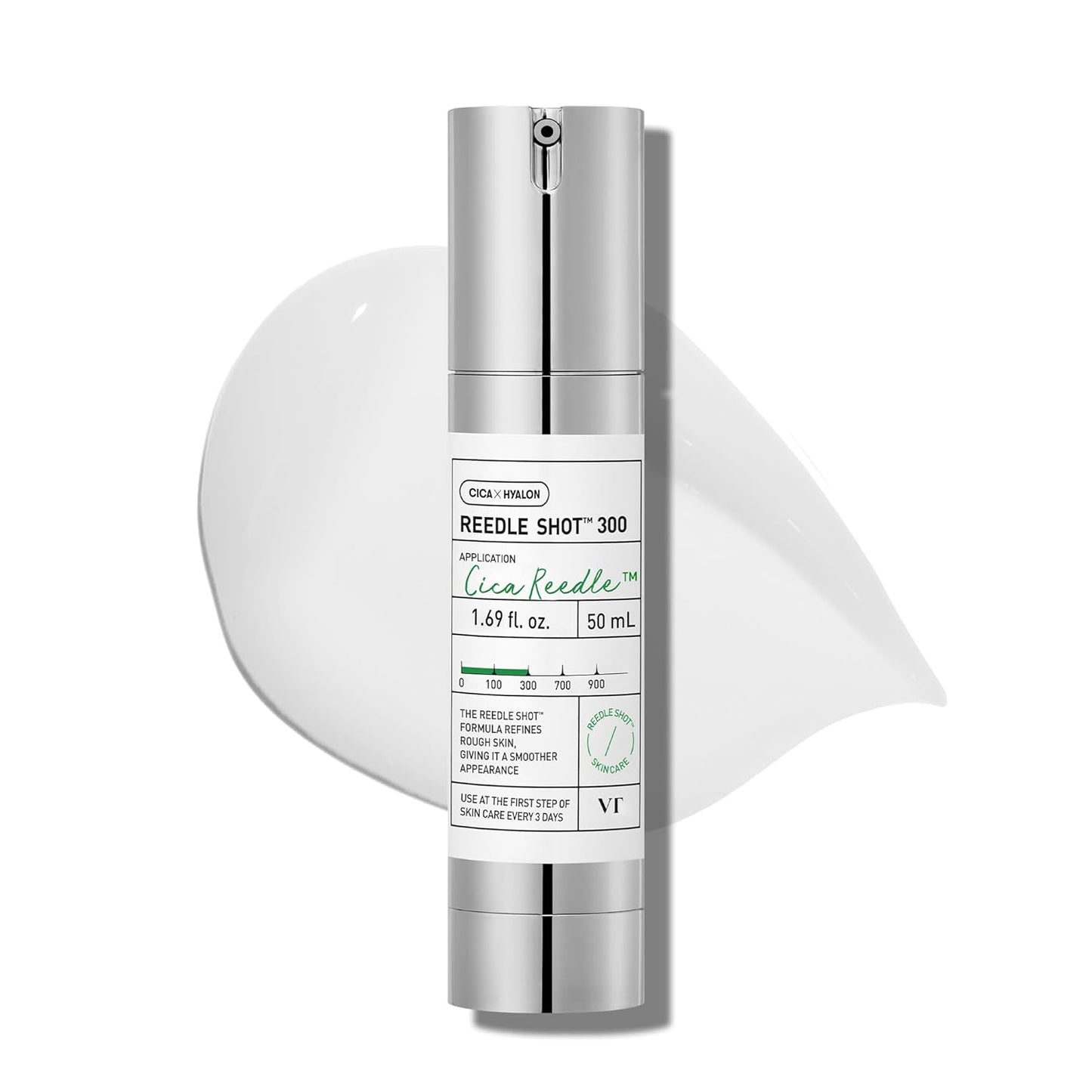 VT COSMETICS CICA Reedle Shot 300, Advanced Night Exosome, Microneedling Serum, Centella Asiatica, Hyaluronic Acid, Propolis, Soft Skin, Regeneration, Glass Skin, Korean Skin Booster 1.69Fl Oz (50ml)