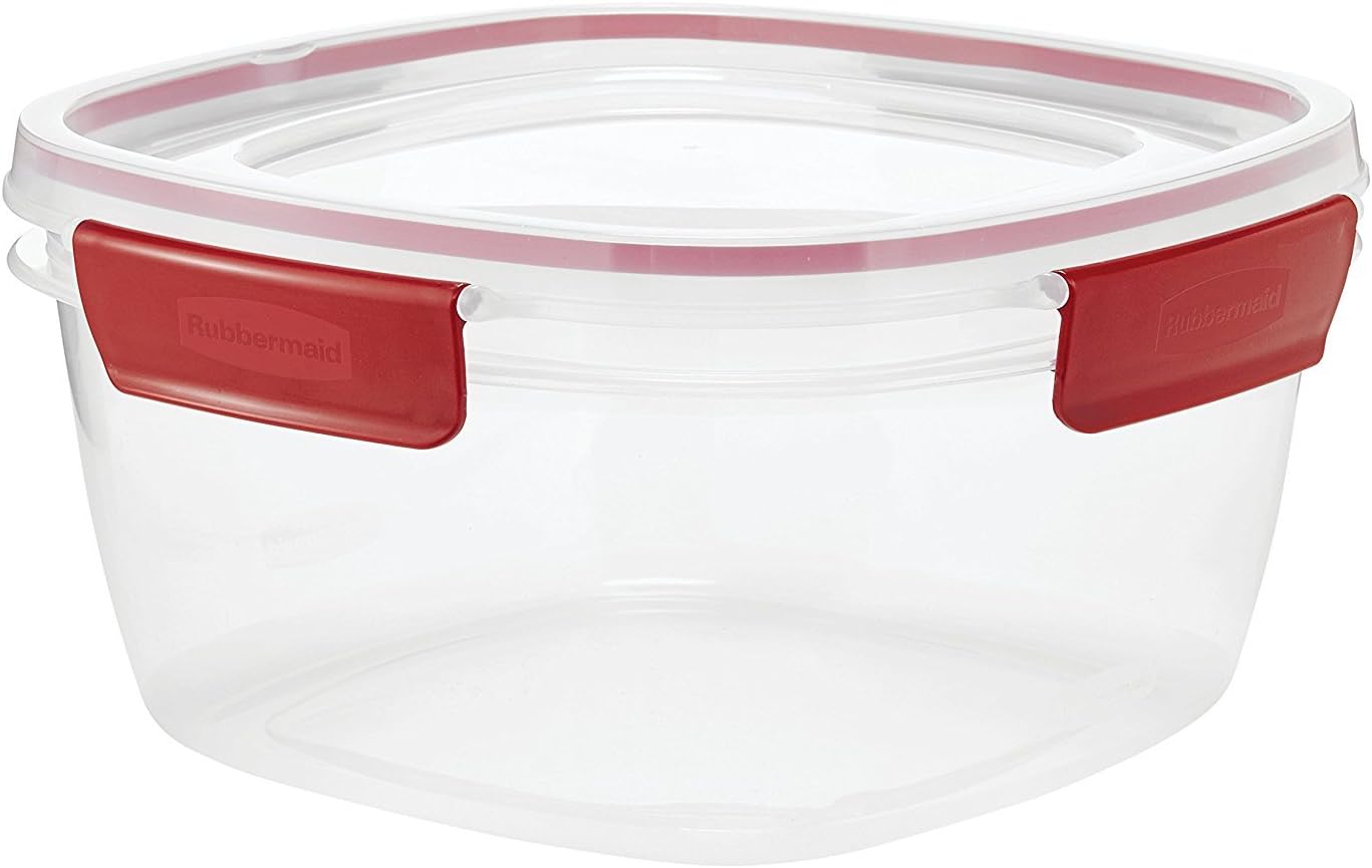 Rubbermaid Easy Find Lids 14-Cup Food Storage Container, Clear with Red Tabs