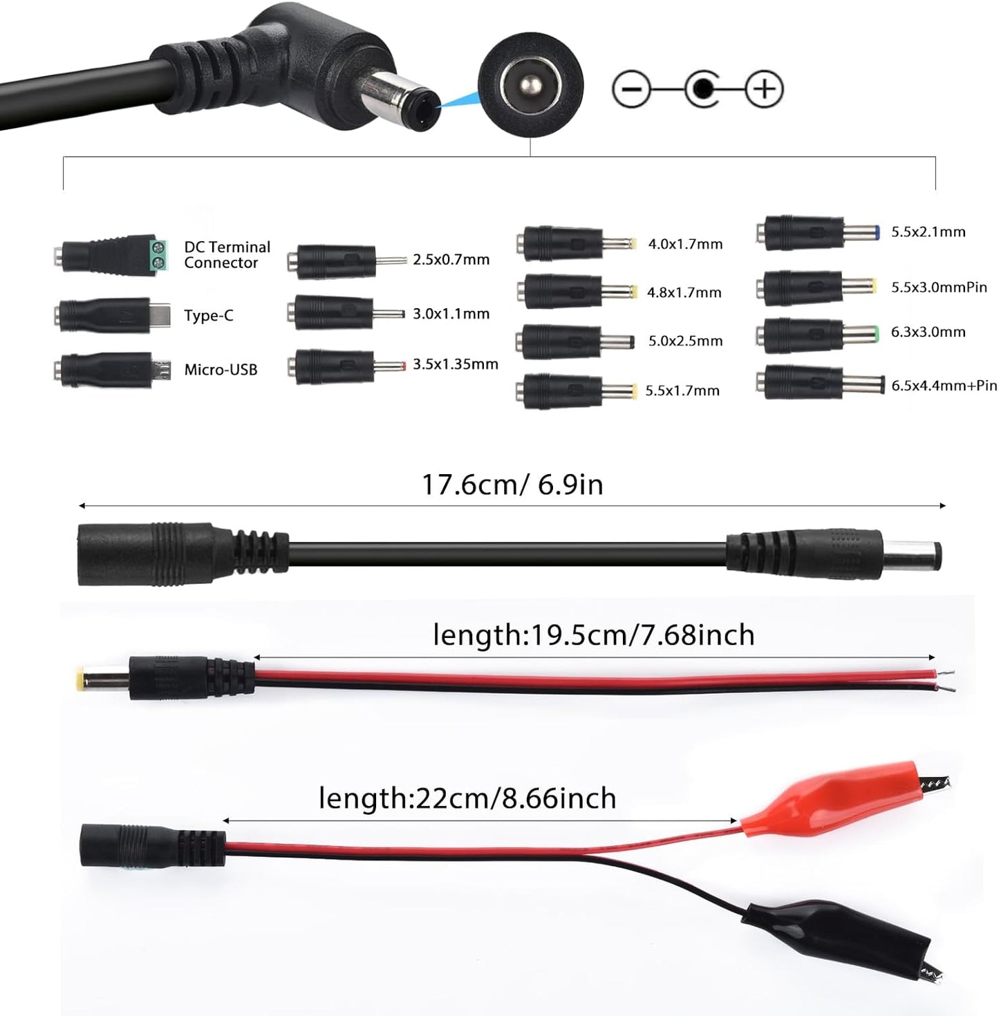 Adjustable Universal Power Supply Adapter 4A 144W Adjustable Variable Switching 3V~36V 3V 5V 12V 24V 30V 36V AC/DC Adapter, AC to DC Converter with 14 Tips, Polarity Converter and Test Lead