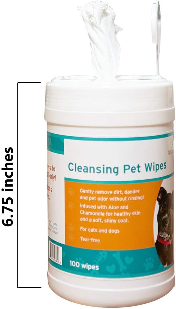 FURemover Pet Wipes, Grooming Wet Wipes for Cats and Dogs, 100 Count, Pack of 3