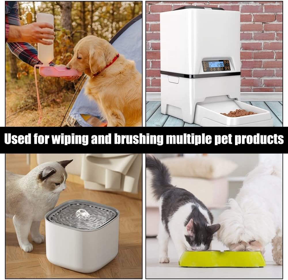 3PCS Cat Water Fountain Brushes & Sponge, Pet Drinking Dispenser Cleaning Kit for Pet Dog Cat Water Fountain Feeder Cup Bowl