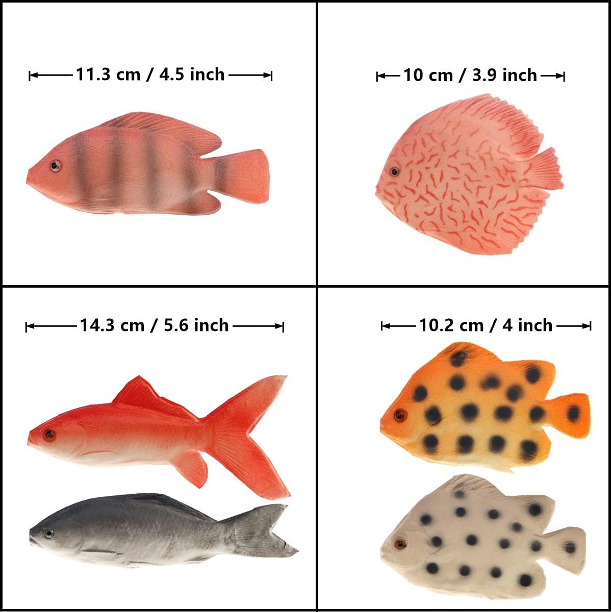 Gresorth 6 PCS MINI Fake Sea Creatures Fish Artificial Toy Food Hanging Model Realistic for Home Party Kitchen Christmas Decoration