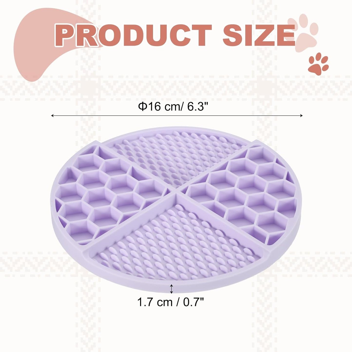 Slow Feeder Dog Bowls, Puzzle Slow Eater Dog Food Bowl, (Purple & Diameter: 6.3"), Intended for Fast Eater Small/Medium Dogs/Helps Prevent Abdominal Gas Anti-Choking