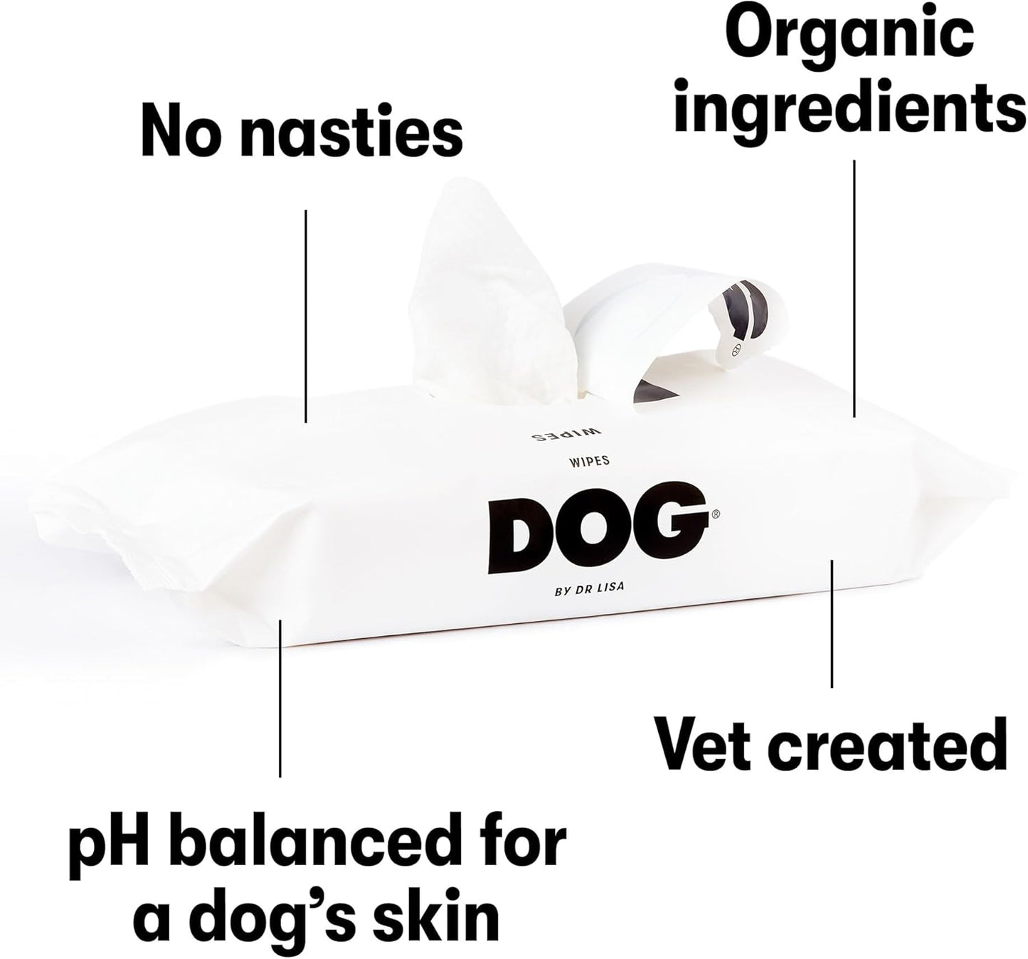 DOG by Dr Lisa - Dog Travel Wipes - Plant-Based - Natural Bathing Wipes for Dogs - Made from 100% Compostable Bamboo - Vet-Created - Vegan - Non-Toxic - Travel Size - Carton (20 per Box)