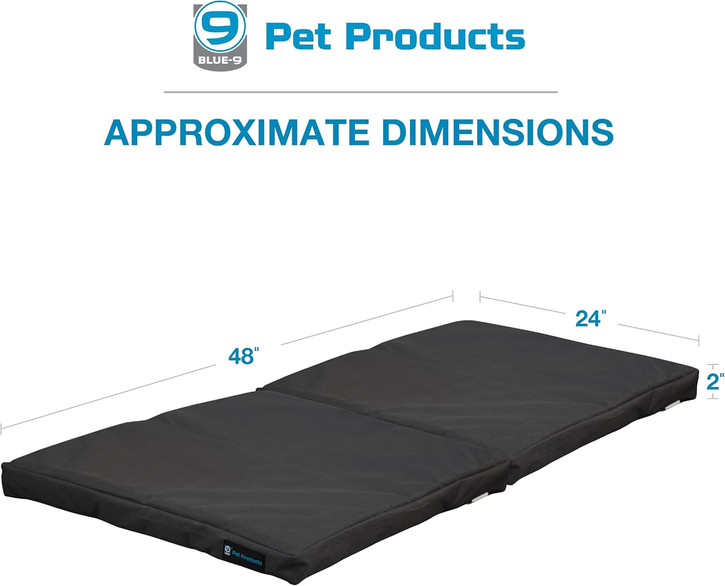 Blue-9 Pet Products Restore+ Double Dog Bed, Durable, Water Resistant, and Washable Design, 24” x 48”