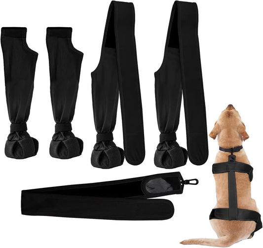 Dog Suspender Boots | Waterproof Soft Paw Protectors Puppy Boots - Non-Slip Dog Winter Shoes, Adjustable Booties for Dogs Paws, Protects from Hot, Cold, Wet Weather