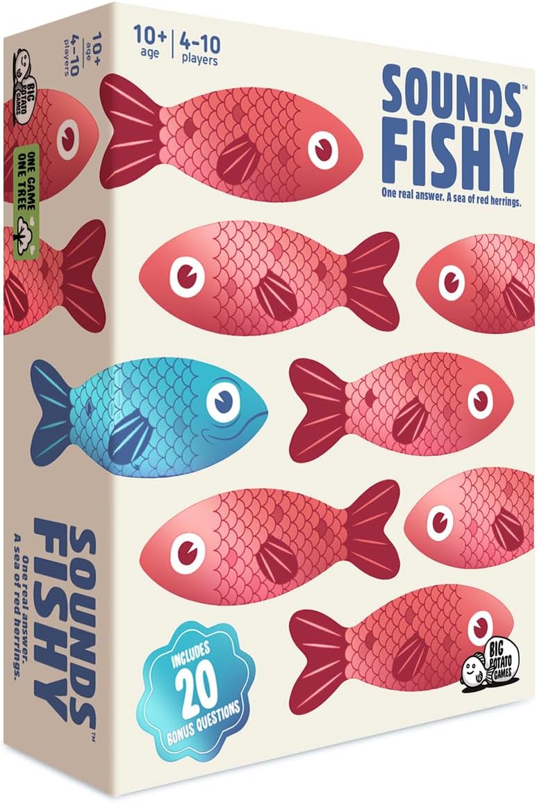Big Potato Sounds Fishy Board Game: The Bluffing Family Game for Kids 10+ - Best New Family Quiz Games, Trivia Games for Groups of People