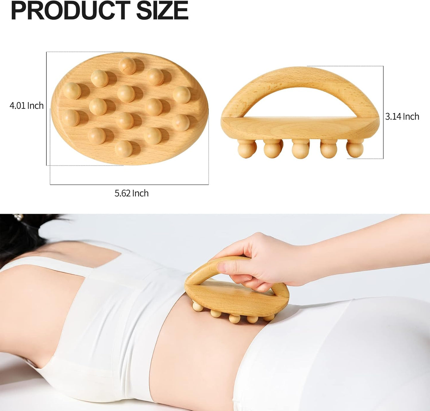Wood Therapy Massage Tools, Cellulite Massage Tool Wooden Massage Body Brush, Itchy Skin Relief, Body Shaping,Professional Maderoterapia Kit Meridian Pressure Brush, Lymphatic Drainage Massager