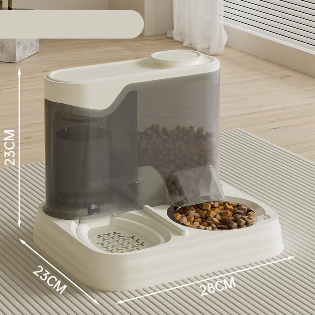 Cats Dog Feeding Station Leak Proof Water Fountains Detachable Dish Anti Slip Base Design