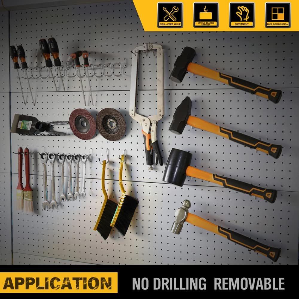 ELEAD 260 Piece Pegboard Hooks 1/8 and 1/4 inch Peg Board Organizer Accessories with Pegboard Bins for Organizing Various Tools in The Garage, Workshop & Craft Room