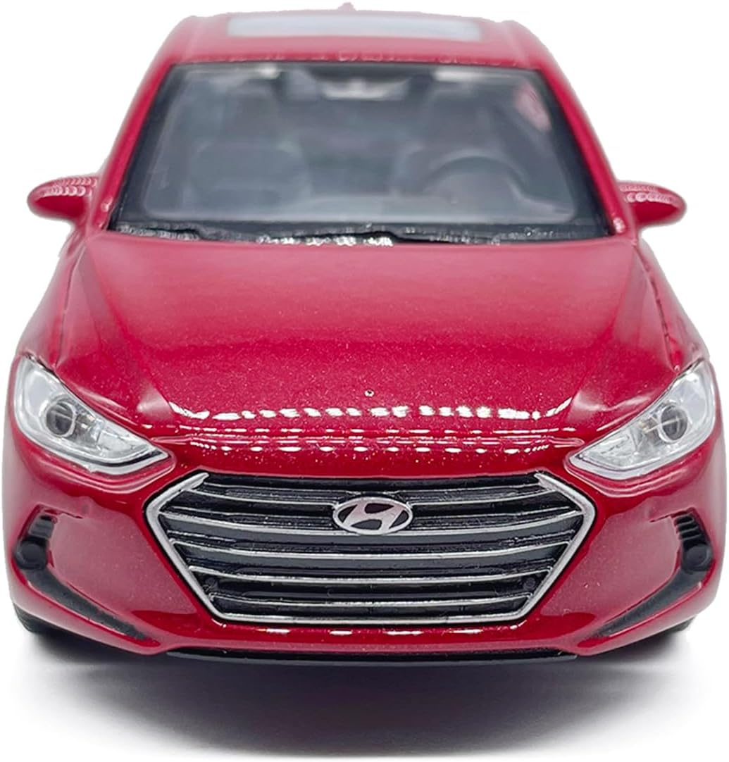 1:36 Scale Elantra Toy Car Model Metal Diecast Toy Vehicle, Doors Open Pull Back, Toys for Boys 3 4 5 6 7 Year Old Toddler Kids Gifts, Men Collection, Home Office Décor Cake Topper, Red