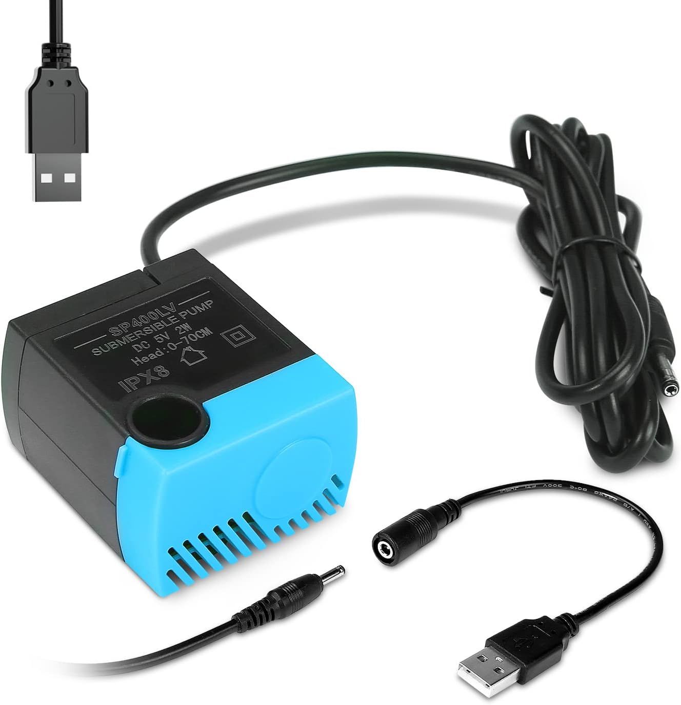 SP-400LV Cat Water Fountain Pump,USB Replacement Pump for Pet Drinking Fountains Compatible with Ceramic, Butterfly,Seaside and Multi-Tier Pet Fountains(No AC Adapter)