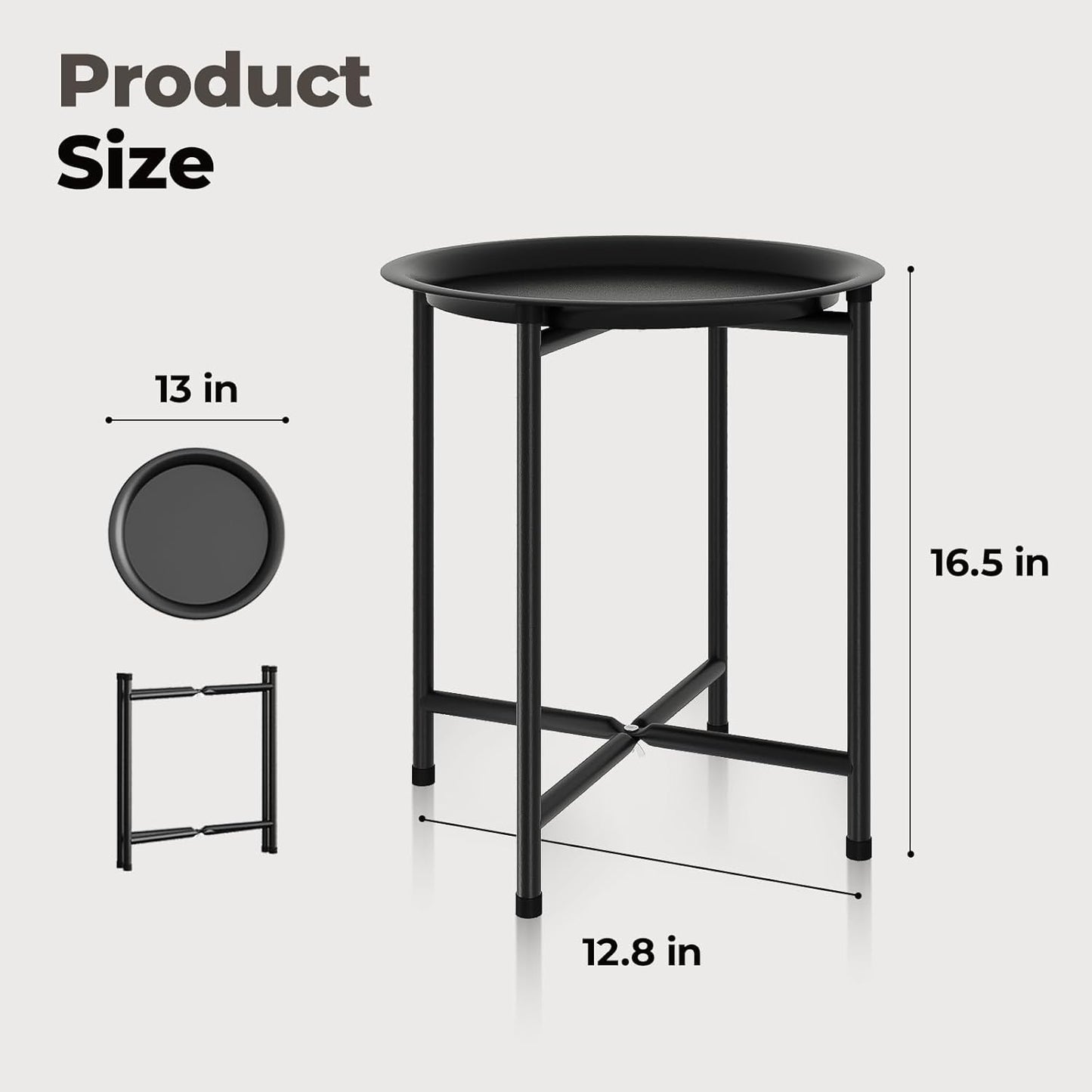 Bamworld Plant Stand Indoor Tall Plant Table for Large Plants Outdoor Plant Stool Metal Plant Holder for Patio Garden Balcony Living Room Black