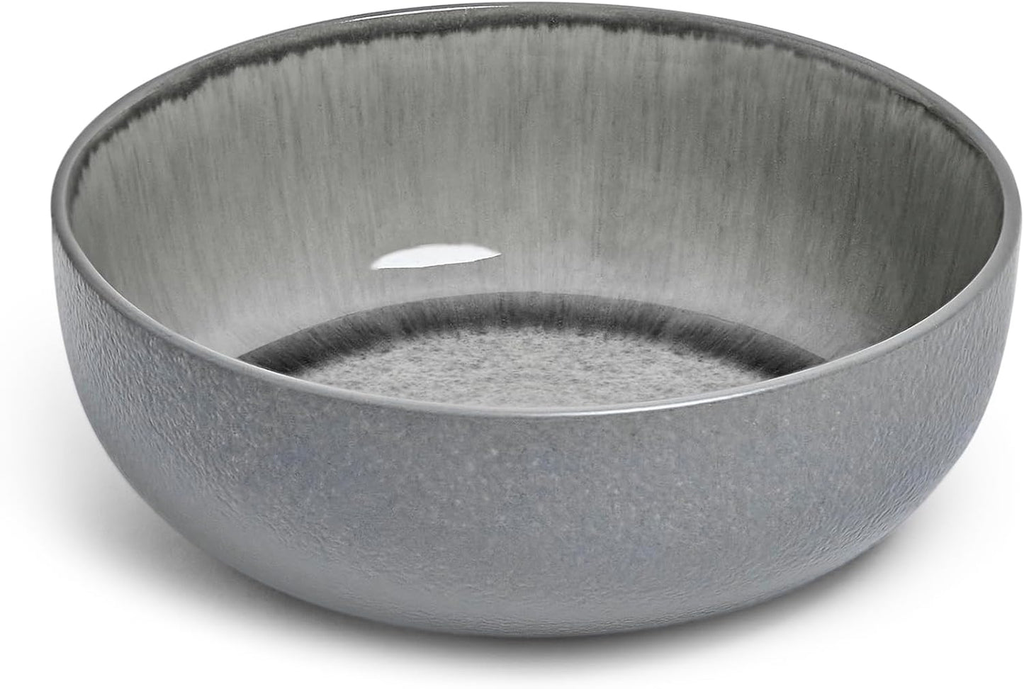 Sango Asher 12-Piece Stoneware Dinnerware Set for 4, Gray Ceramic Plates and Bowls Sets, Modern Dish Set with Reactive Glaze, Durable Kitchen Dishes for Casual Dining, Microwave & Dishwasher Safe