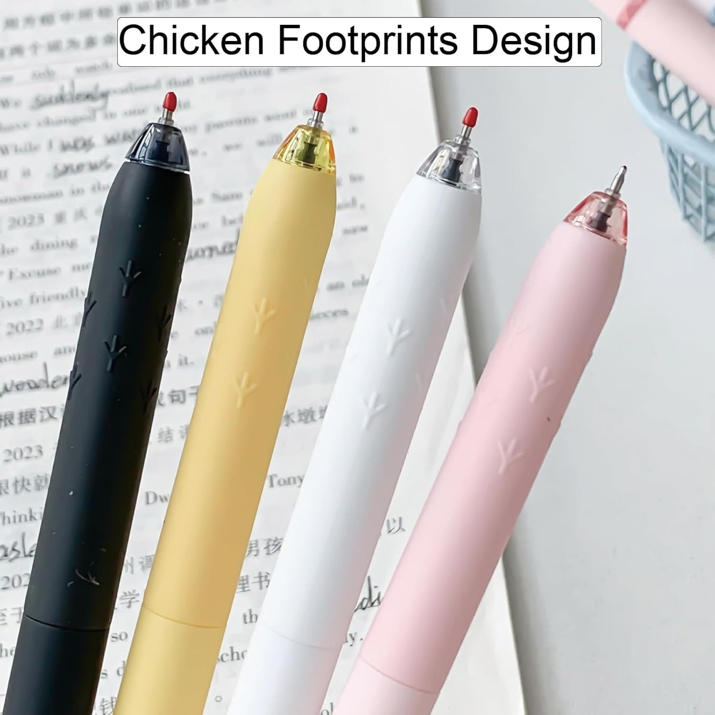 4 Pcs Cute Gel Pens Cartoon Chick Retractable Pens 0.5mm Black Ink Writing Pen Kawaii Funny Chicken Pen for Girls Boys Women Men Office School Supplies (4Pcs Chick)