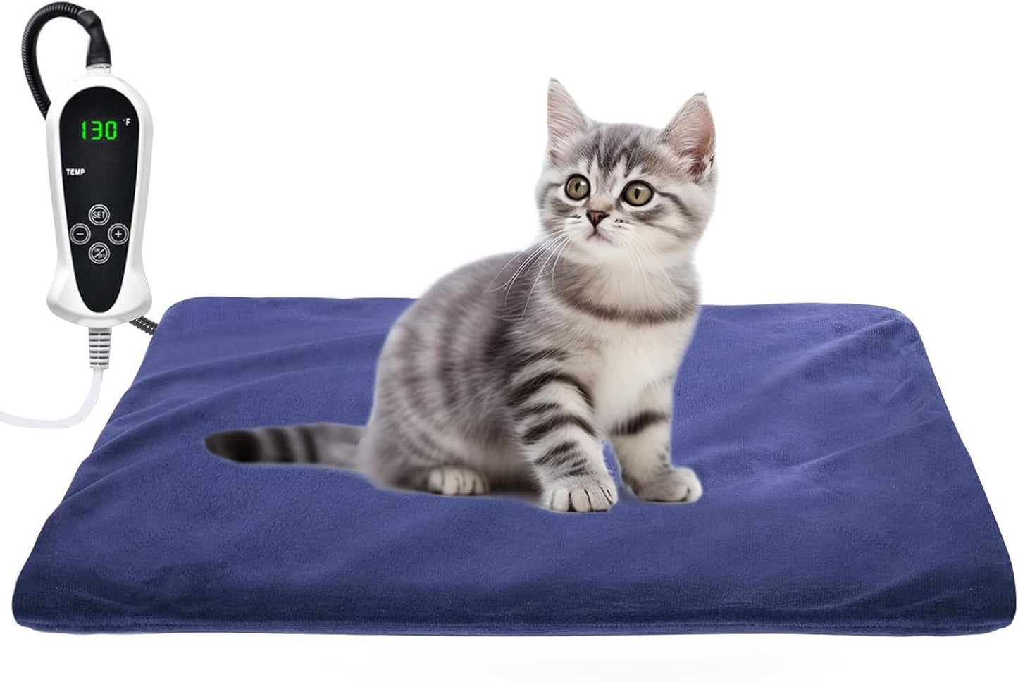 RIOGOO Pet Heating Pad, Electric Heating Pad for Dogs and Cats Indoor Warming Mat with Auto Power Off (S: 17.5"x14")