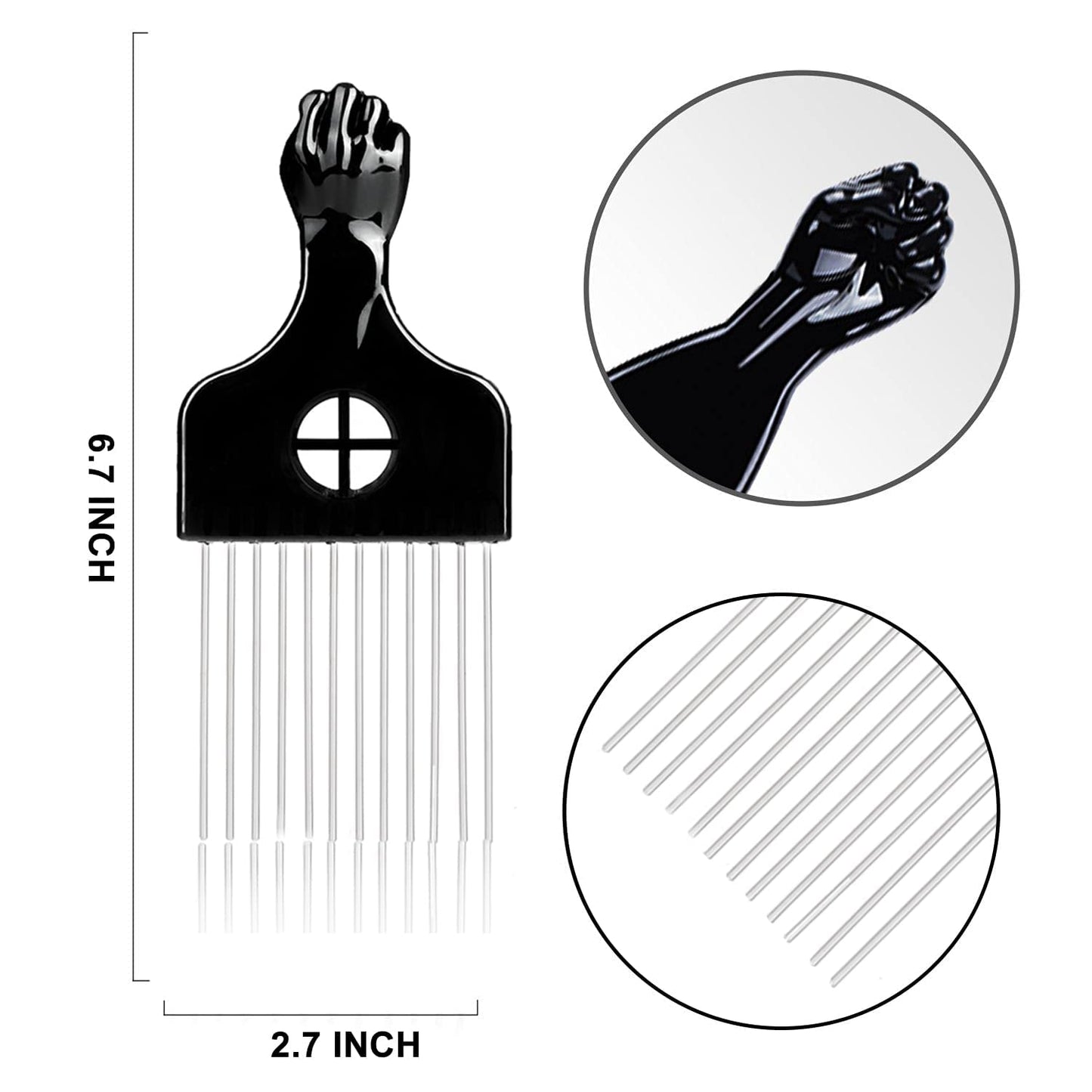 3Pcs Hair Styling Set for All - Curl Brush, Twist Sponge for Textured Hair with Metal Pick