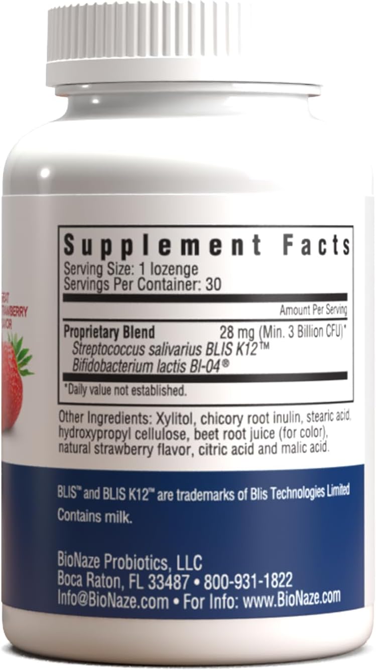 Oral Probiotic BLIS K12 & BL-04 for Sinus, Tonsil Stones, Bad Breath, Post Nasal Drip, Throat, Mouth, Teeth & Gut - Improve Oral & Respiratory Health. Clinically Proven Probiotic Strains 30 ct