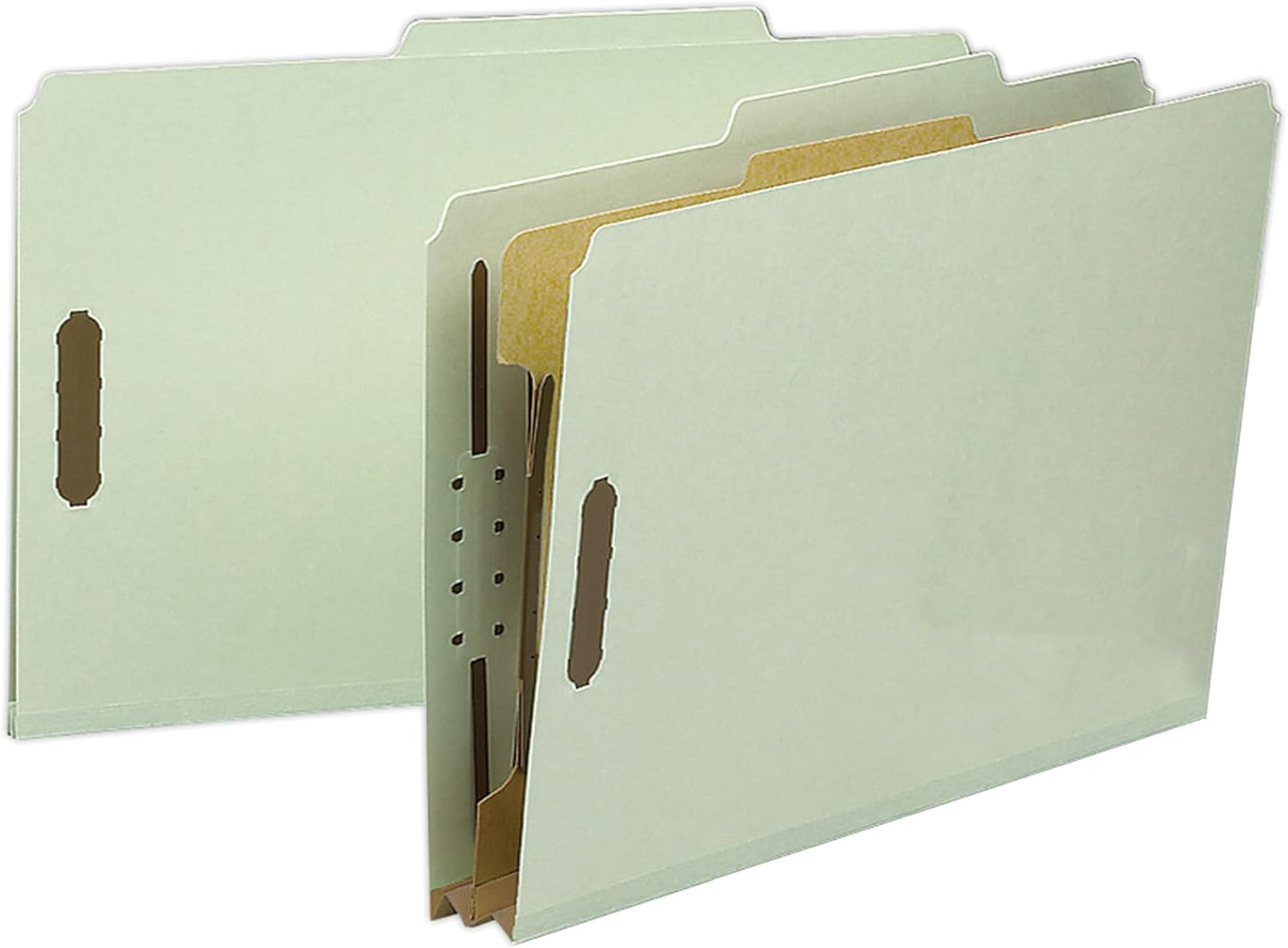 Smead 100% Recycled Pressboard Classification File Folder, 1 Divider, 2" Expansion, Legal Size, Gray/Green, 10 per Box (18722)