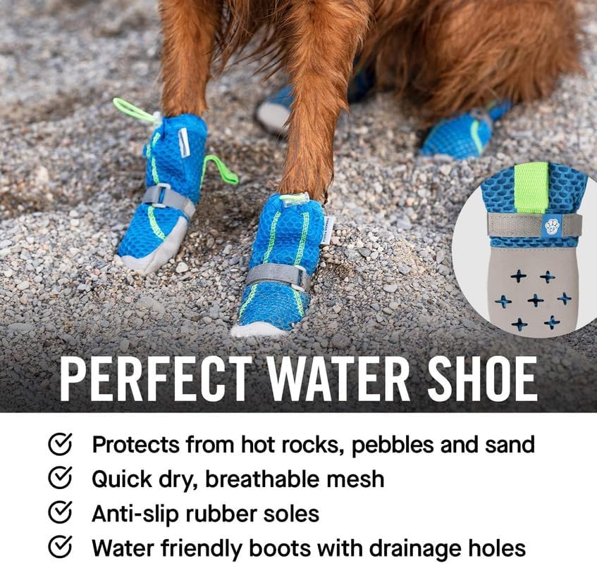 Canada Pooch Dog Boots for Hot Pavement - Dog Boots & Paw Protectors with Anti Slip Rubber | Water Friendly, Breathable Dog Shoes for Hot Days, Great for Dogs Grey - Size 4