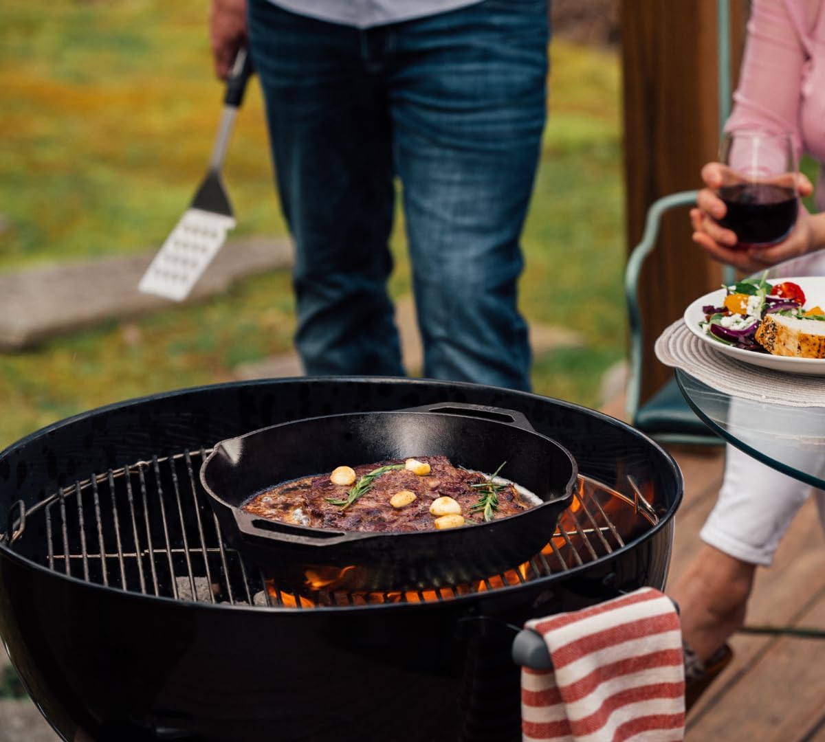 Lodge 12" Cast Iron Dual Handle Grill Pan, Black