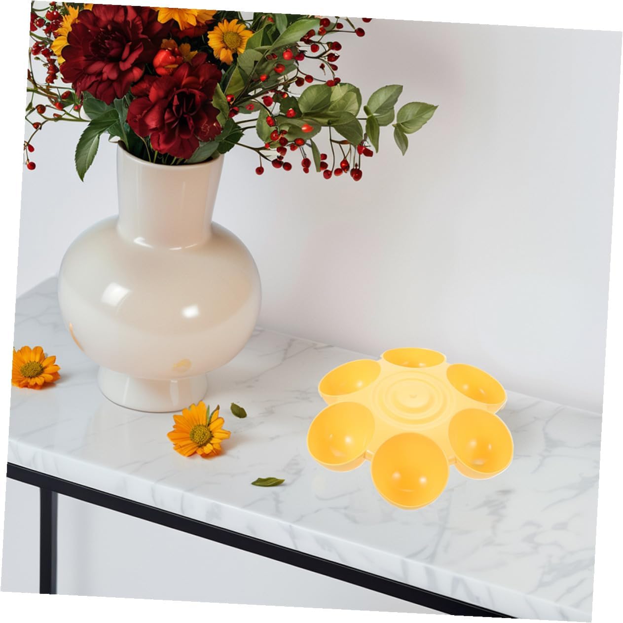 PRETYZOOM 2pcs Flower Shape Pet Bowls 6-Petal Multi-Slots Anti-Slip Food and Water Holder for Cats and Puppies Indoor Feeding Supplies