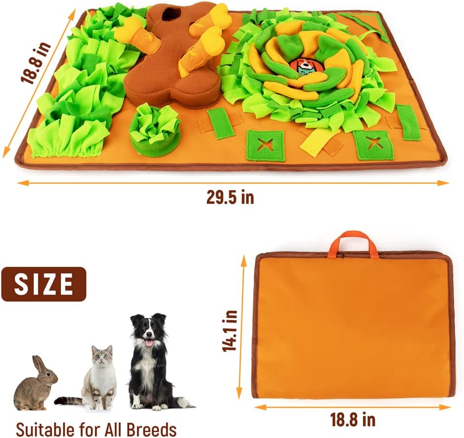Awoof Snuffle Mat - Dog Enrichment Feeding Mat for Smell Training & Slow Eating, Interactive Dog Toy & Feed Game for Sniffing & Mental Stimulation