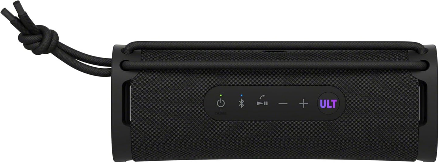 Sony ULT Field 1 Waterproof Portable Bluetooth Speaker, Enhanced Bass, 12h Battery, IP67 Rated Dustproof Shockproof Rustproof, Detachable Strap (SRSULT10B), Black