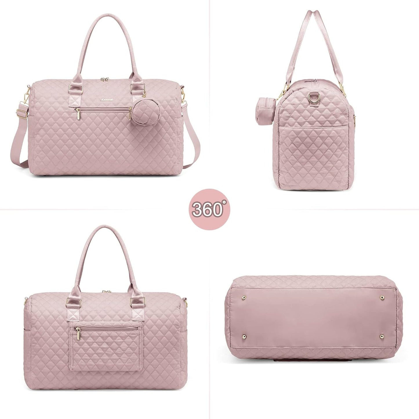 LOVEVOOK Diaper Bag Tote with Pacifier Case and Changing Pad, Large Capacity Mommy Bag for Hospital and Weekender Travel, Functional Baby Bag Newborn Baby Essential, Pink